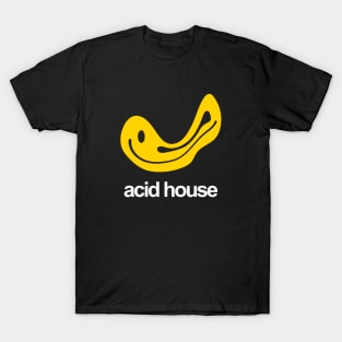 ACID HOUSE MUSIC - happyface destroy  yellow edition T-Shirt